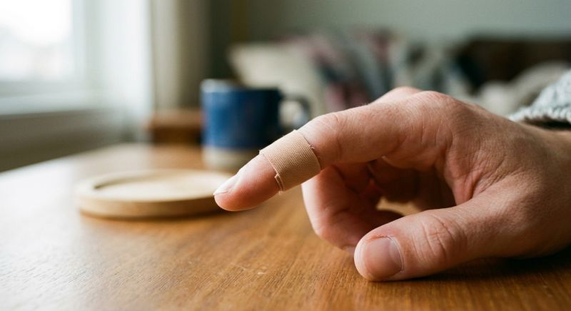 pansement posé sur un doigt